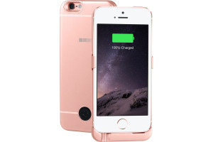 17458560 Чехол-аккумулятор 2200мАч Li-Pol для iPhone 5/5S/SE Rose, B201, 45547 Interstep