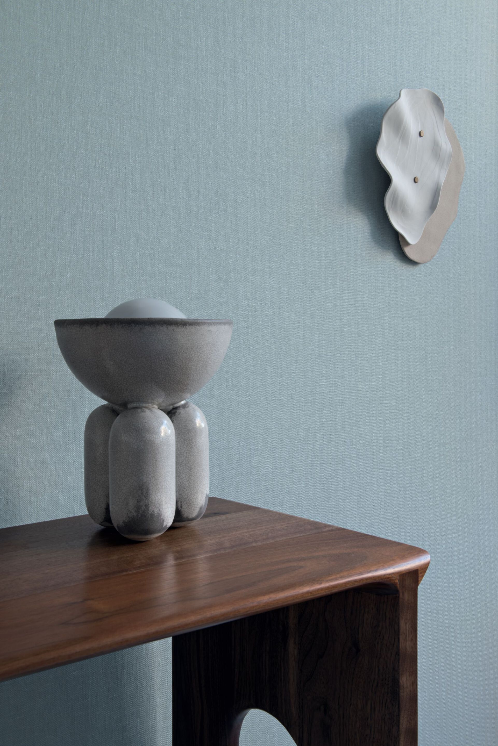 Льняная однотонная настенная ткань Casamance Linora ARCH-00044962 - Вид №5