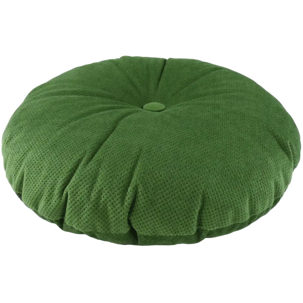 Подушка с пуговицей Грид ø37 см цвет зеленый LINEN WAY STLM-2178274 - Вид №1