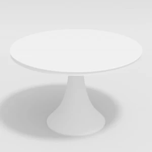 Обеденный стол круглый белый со стеклянной столешницей Voglie round GARDENINI  00-3869202 Белый