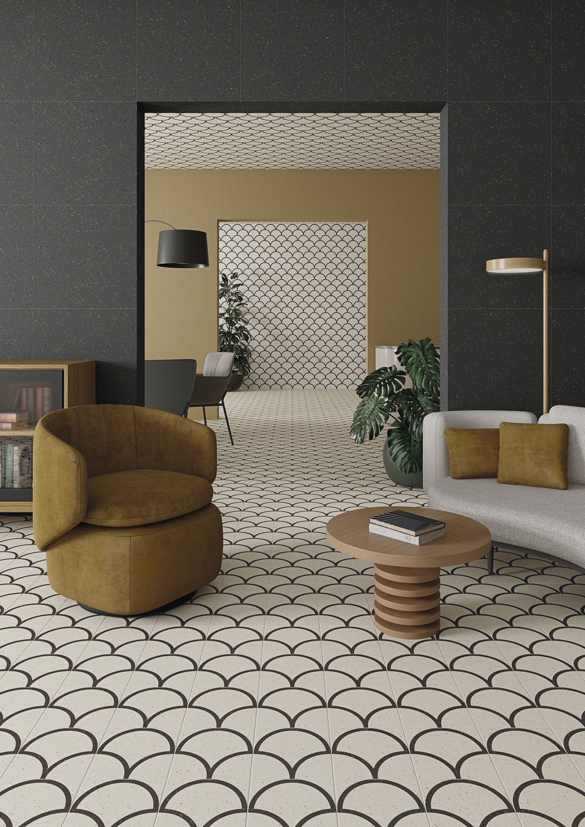 Пол / облицовка из керамогранита с эффектом Венецианского терраццо VIVES Micra ARCH-00150565 - Вид №1