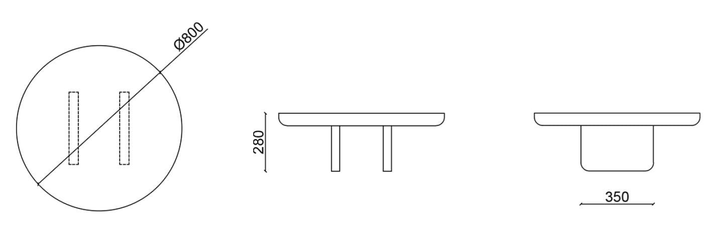 Круглый деревянный и стеклянный журнальный столик Falsasquadra Водяные лилии ARCH-00078457 - Вид №2