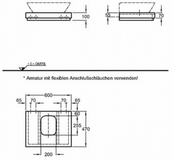 Столешница под раковину 60 см Keramag Silk Y816260000 Santreyd  - Вид №2
