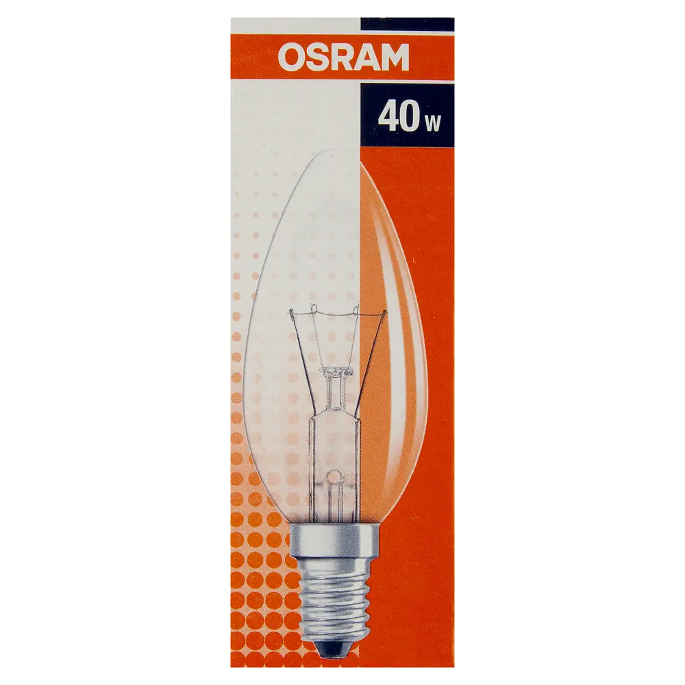 Лампа накаливания Osram E14 230 В 40 Вт свеча прозрачная 2 м2 свет тёплый белый STLM-2062137 - Вид №2