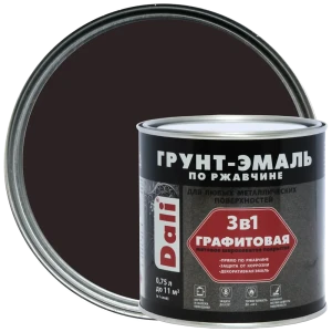 Грунт-эмаль по ржавчине 3 в 1 Dali графитовая цвет коричневый 0.75 л
