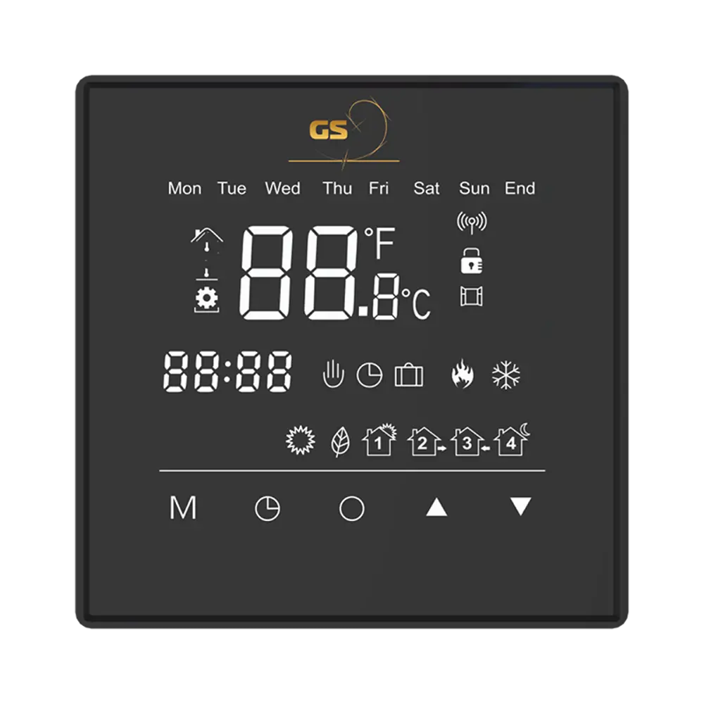 Терморегулятор для теплого пола Золотое сечение GS Element электронный программируемый цвет черный