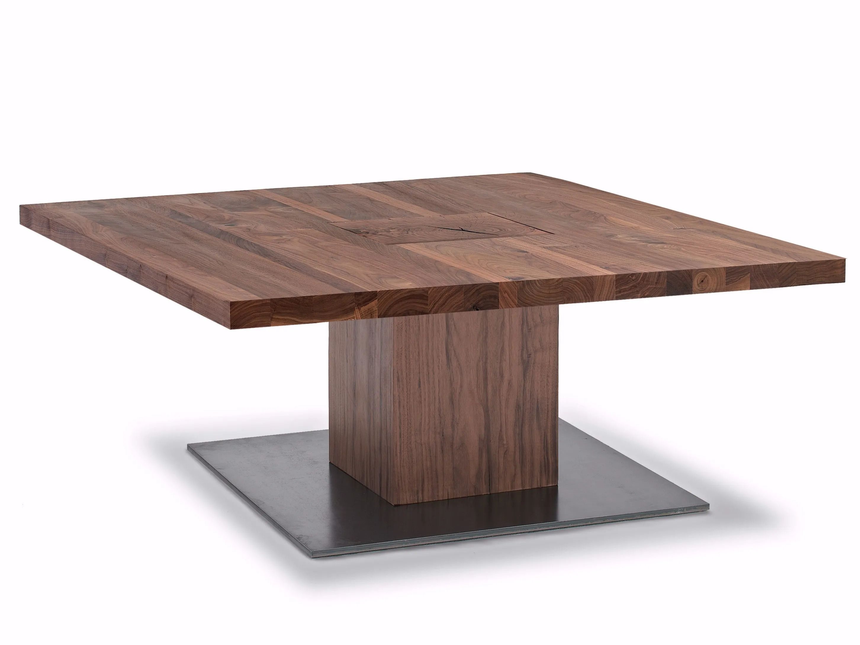 Квадратный журнальный столик из массива дерева с железной основой Riva 1920 Boss Executive ARCH-00110157