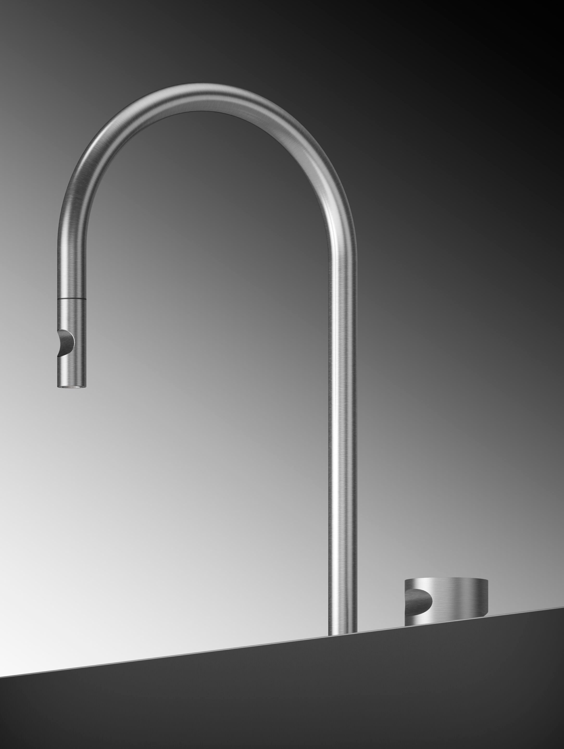 Смеситель для кухни из нержавеющей стали со съемным ручным душем Quadrodesign Kitchen Inox ARCH-00049948 - Вид №5