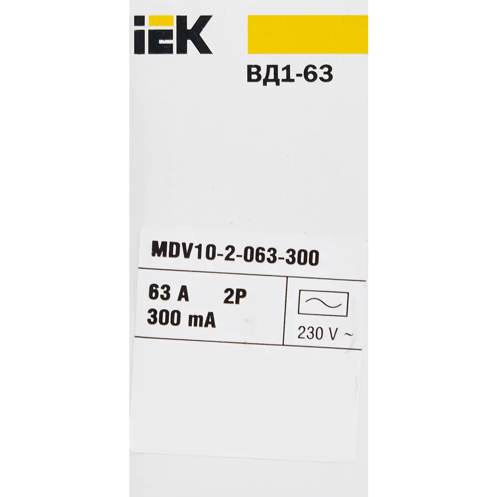 УЗО IEK ВД1-63 2Р 63 А 300 мА 4.5 кА AC STLM-2156574 - Вид №6