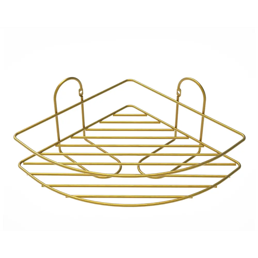 Полка для ванной Lemer Nil одноярусная 23x23 см металл цвет золото STLM-2177774 - Вид №5