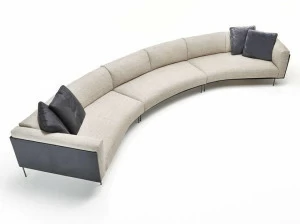 Living Divani Изогнутый диван со съемным чехлом из ткани Rod
