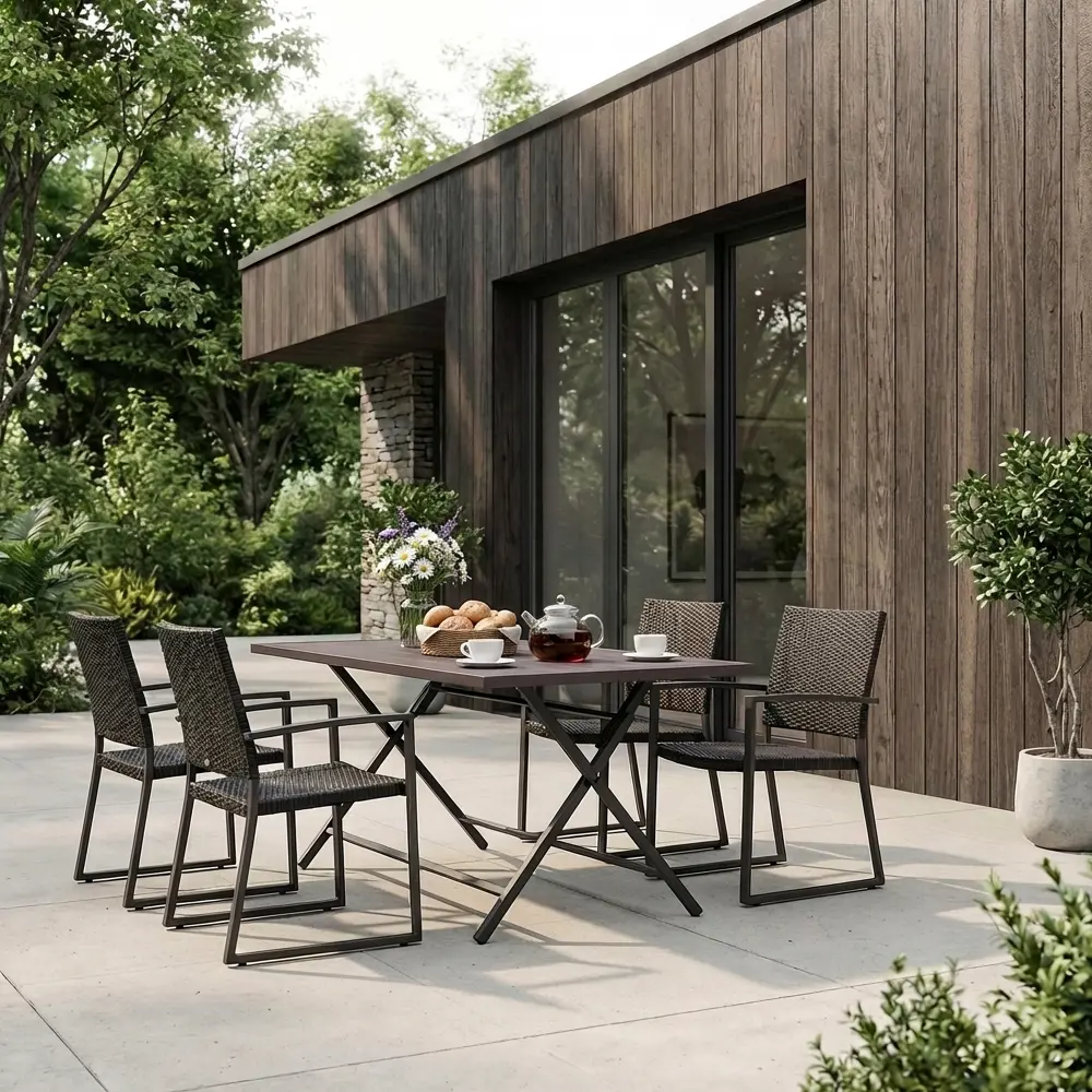 Садовый стол нераздвижной складной BEGINIA Lama 122x76x72 см сталь серый STLM-2114191 - Вид №13