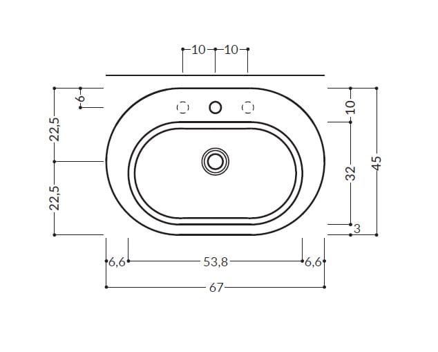 Керамическая овальная столешница Gruppo Geromin Avigo ARCH-00101320 - Вид №4