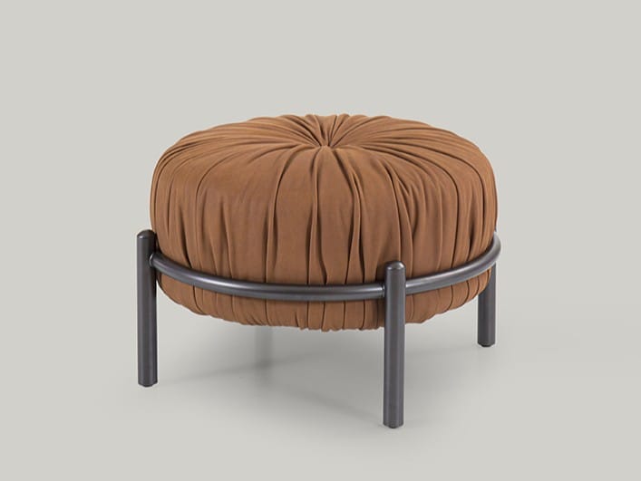 Круглый кожаный пуф Borzalino Bonbon ARCH-00058604 - Вид №5