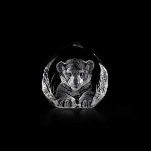 33708 Скульптура из прозрачного хрусталя «Тигр», 85/85 мм. Maleras