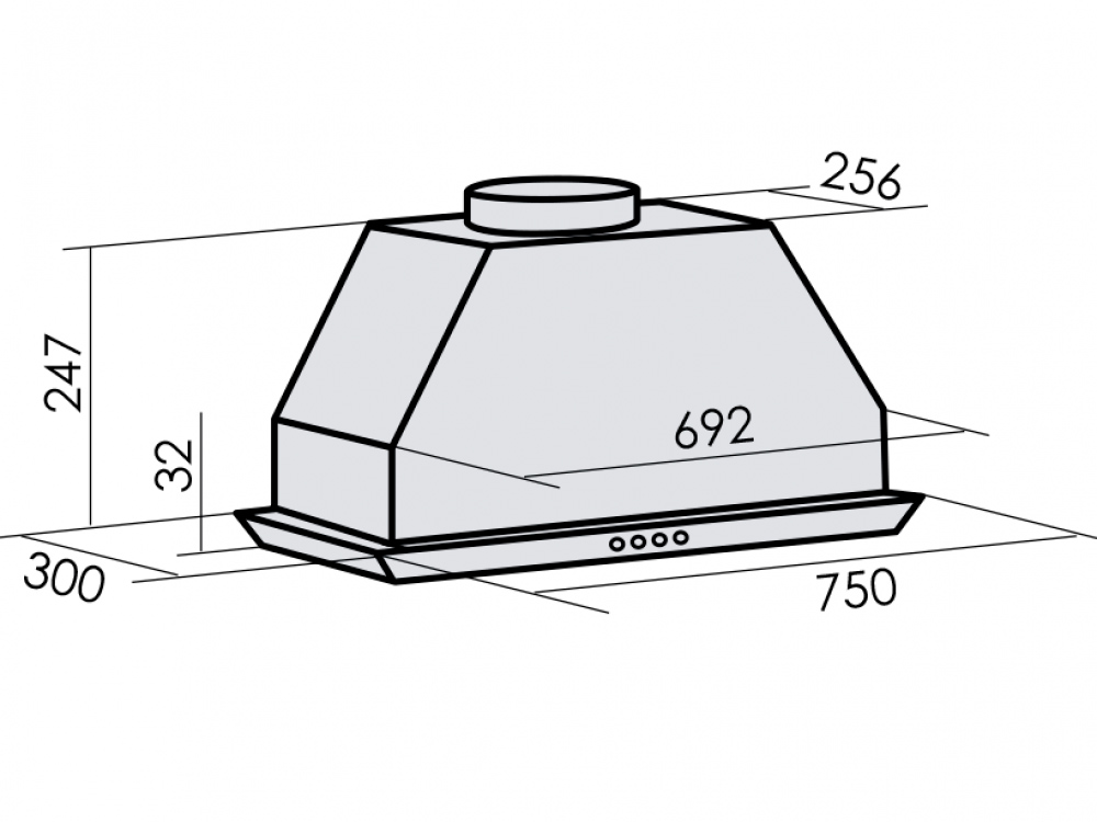 5322832 Вытяжка полновстраиваемая MBS LOBIVIA 190 серебристый STDN-0100055 - Вид №6