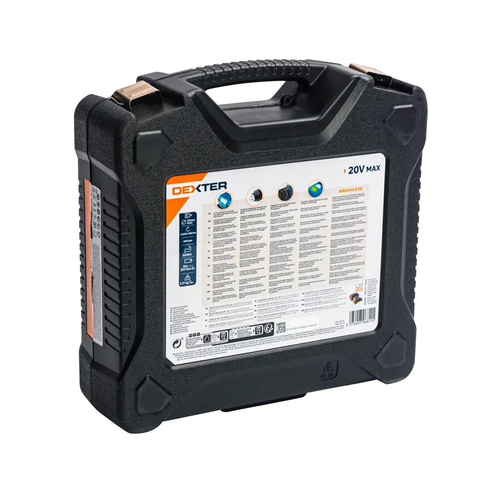 Бесщеточная беспроводная ударная дрель Dexter 5 20 В Li-ion, 1x2.5 Ач, 5 Ач STLM-2095228 - Вид №2