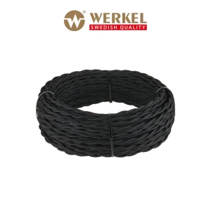 Ретро кабель витой Werkel 3x1.5 20 м цвет черный