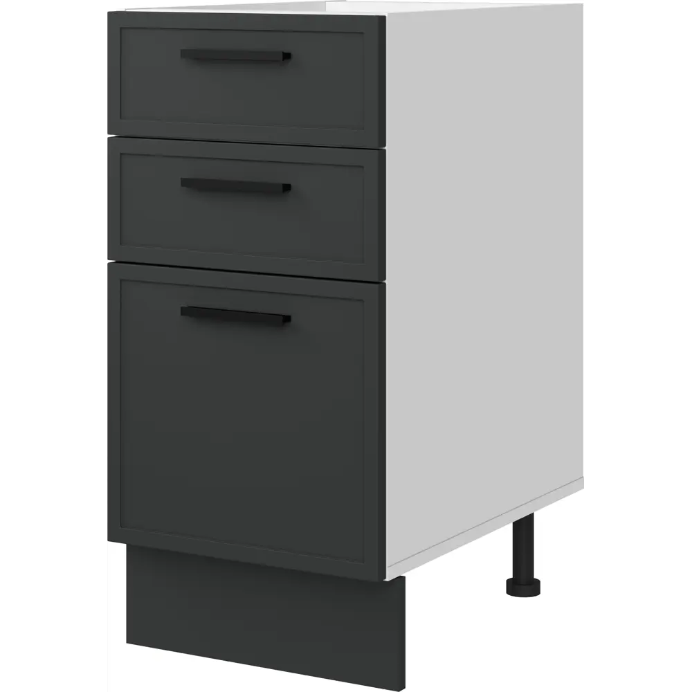 Напольный шкаф 3 ящика Hepo 40x82.5x58 см KONSENSA ЛДСП цвет серый Неро STLM-2101076 - Вид №2