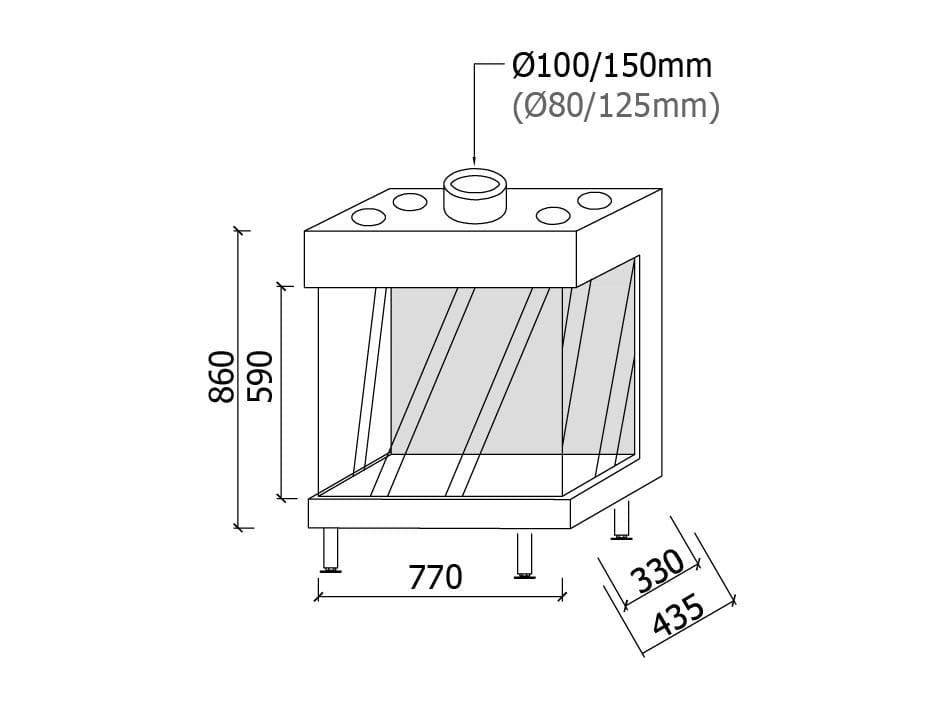 Дровяной камин с тройным фасадом Metalfire ULTIME D MF 800-50 WHE 3S V20 ARCH-00132497 - Вид №2