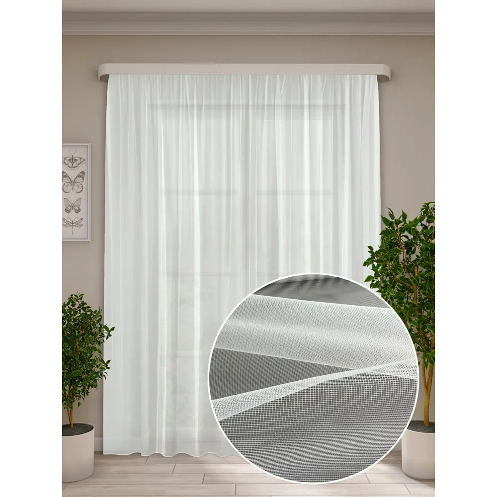 Тюль Santreyd с утяжкой 1 м/п белый 295 см - элегантные складки для ваших окон 84657483 STLM-0053298 - Вид №4