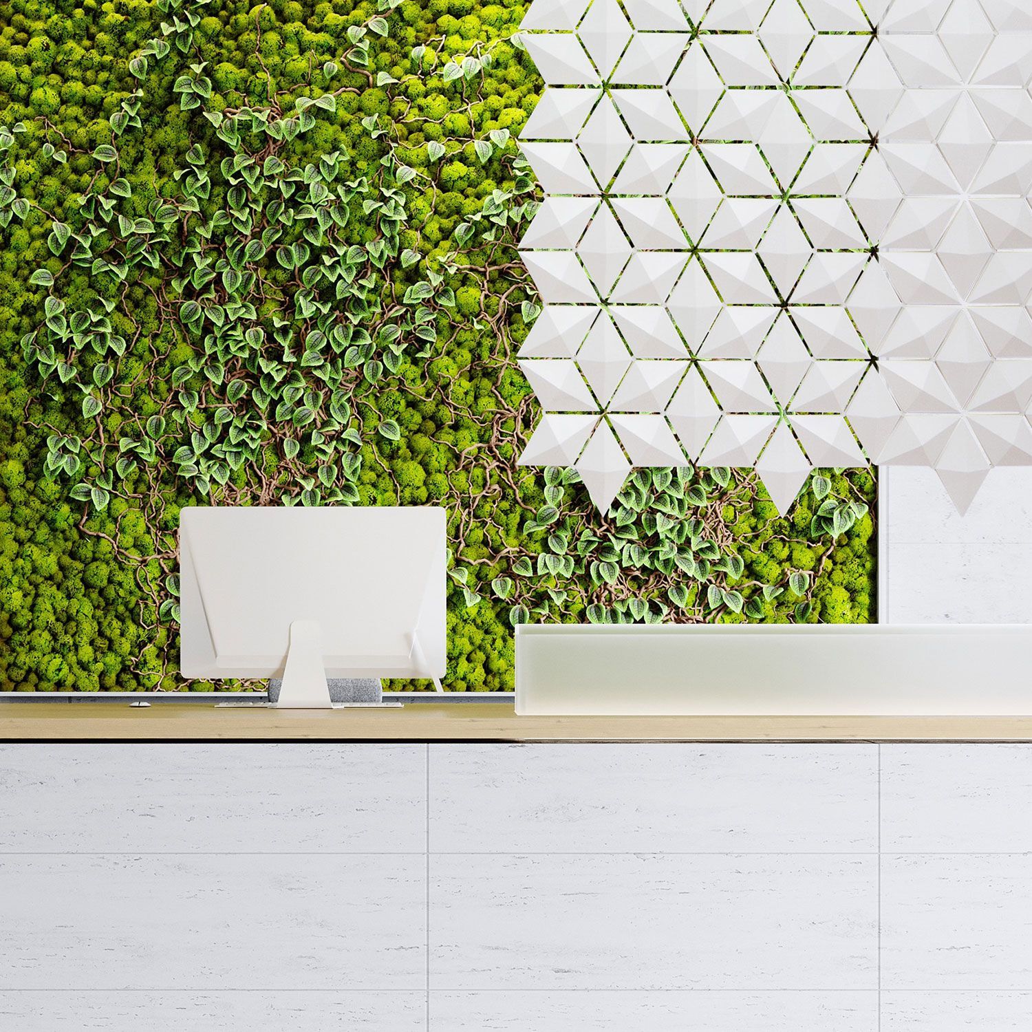 Подвесная перегородка bloomming FACET 238x207cm bianco ARCH-00026572 - Вид №1