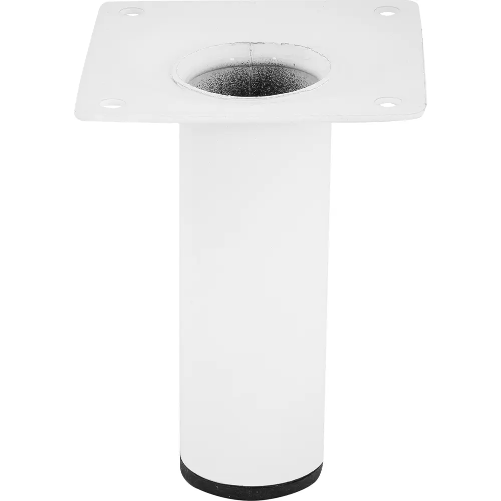 EDSON Круглая мебельная ножка белая 10 см с крепежной пластиной 82754078 STLM-0035469