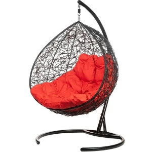 Кресло подвесное двойное черное с красной подушкой Gemini Promo Black BIGARDEN  00-3974100 Черный