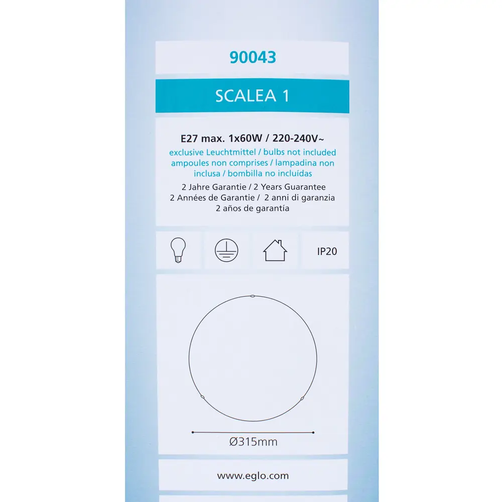 Светильник настенно-потолочный Scales 1xE27x60 Вт Eglo STLM-2008978 - Вид №4