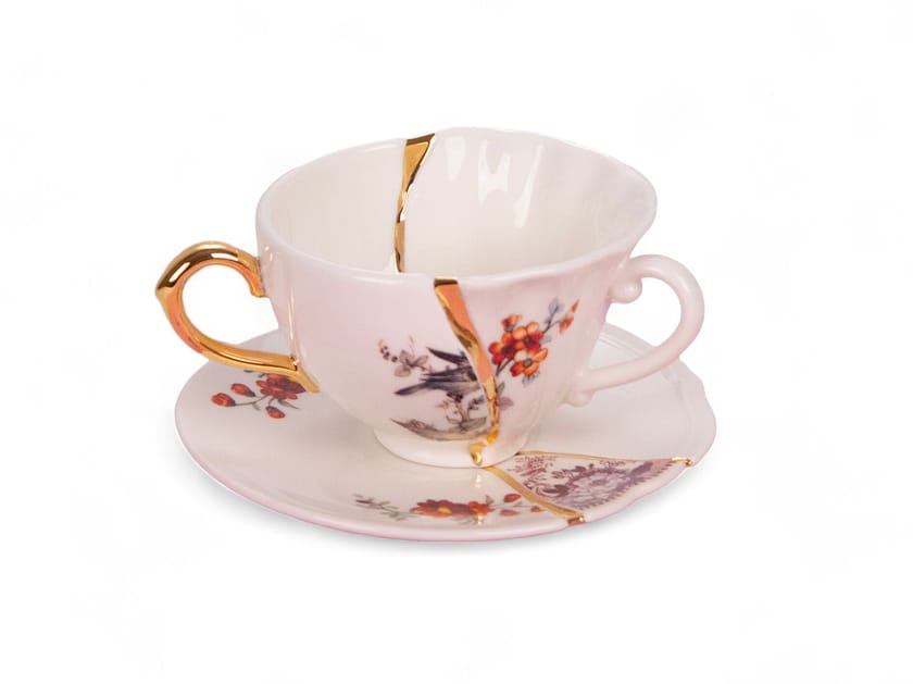 Набор фарфоровых чашек с блюдцем Seletti Kintsugi ARCH-00069626