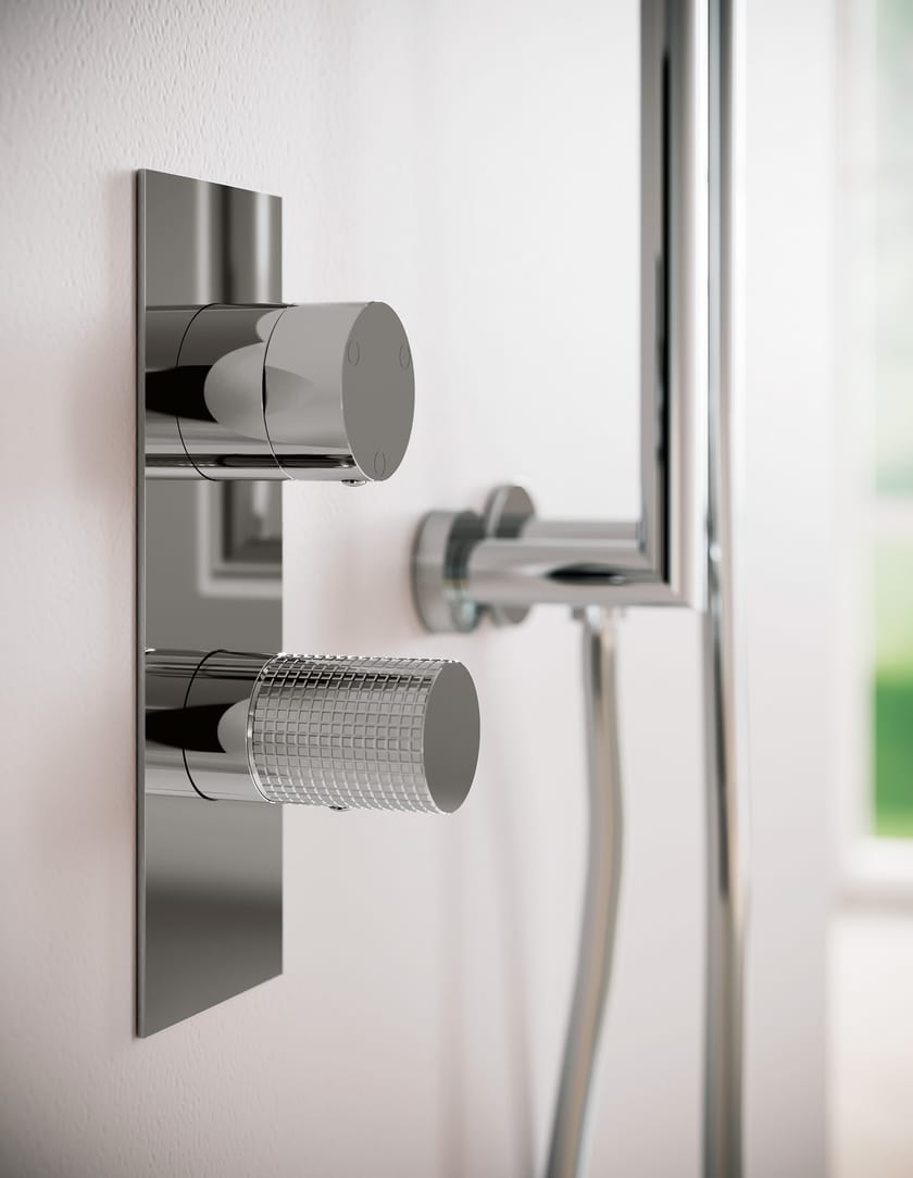 2 отверстия утопленный латунный смеситель для душа с пластиной Rubinetterie Treemme T30 ARCH-00149143