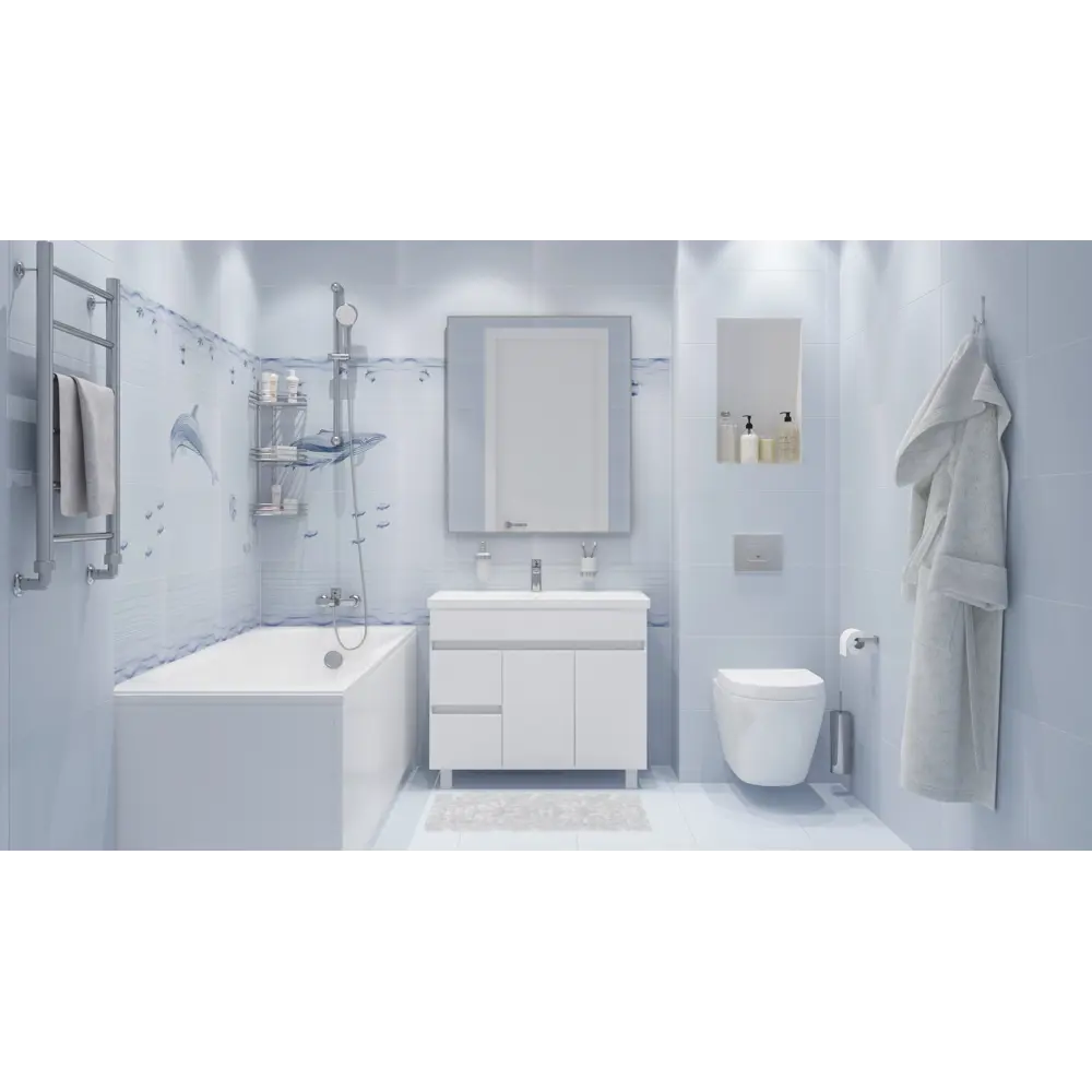 Декор «Марис Волны» 30х60 см цвет белый BELANI STLM-2135715 - Вид №3