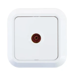 ТВ-розетка оконечная накладная Makel Siva Ustu шлейф, цвет белый