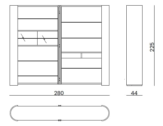 Деревянный отдельно стоящий настенный книжный шкаф с ящиками Bizzotto Italia Atmosphera ARCH-00083242 - Вид №2