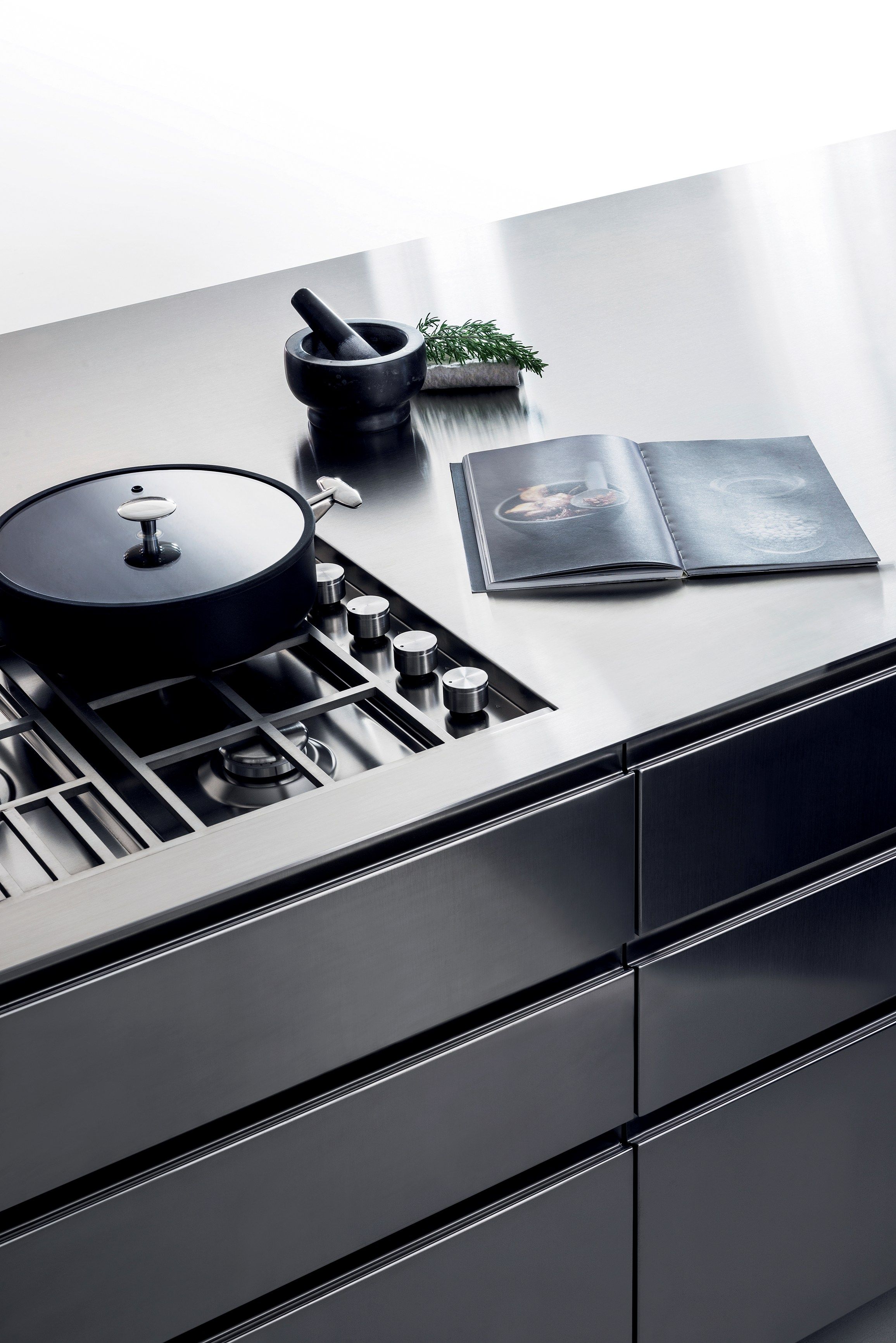 Кухня из нержавеющей стали с островом TM Italia Cucine G180 ARCH-00069511 - Вид №4