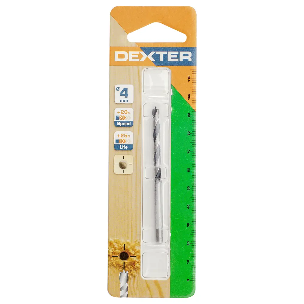 Сверло по дереву спиральное 4x75 мм Dexter SM322 STLM-2146371 - Вид №3