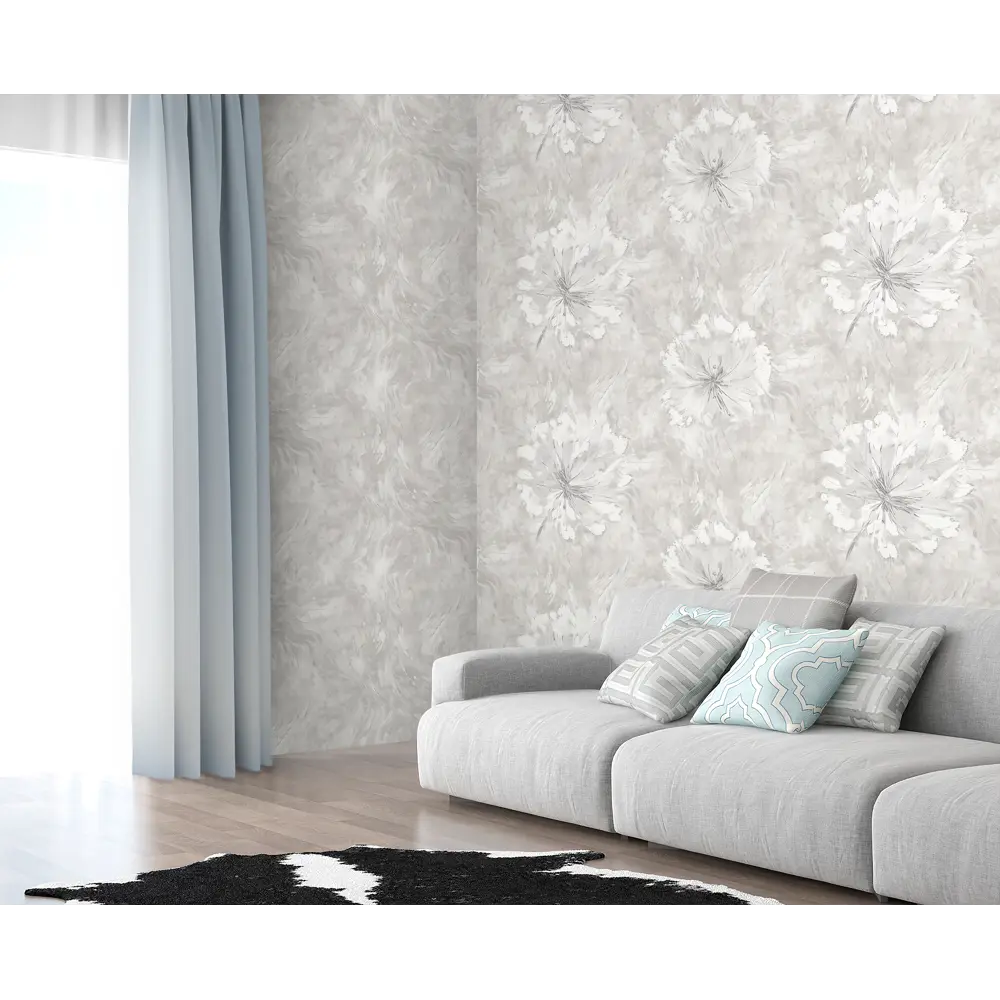 Флизелиновые обои Ateliero Sonya серые с текстурной поверхностью 89369827 STLM-0821390 - Вид №4