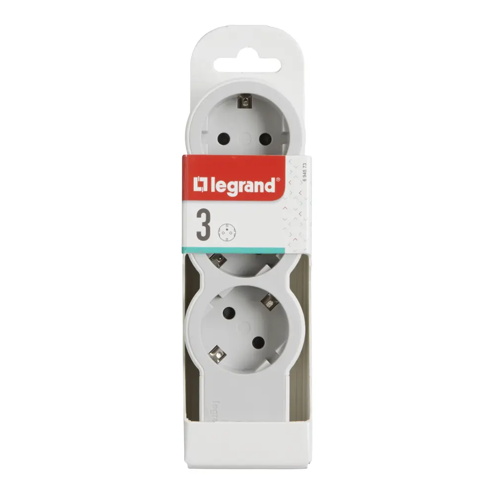 Колодка для удлинителя Legrand Стандарт 3 розетки с заземлением 3680 Вт цвет белый/серый STLM-2116148 - Вид №3