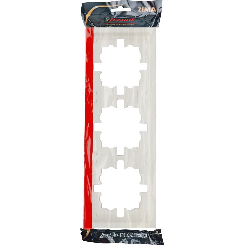 Рамка для розеток и выключателей Lezard Zima 3 поста цвет слоновая кость STLM-2050806 - Вид №4