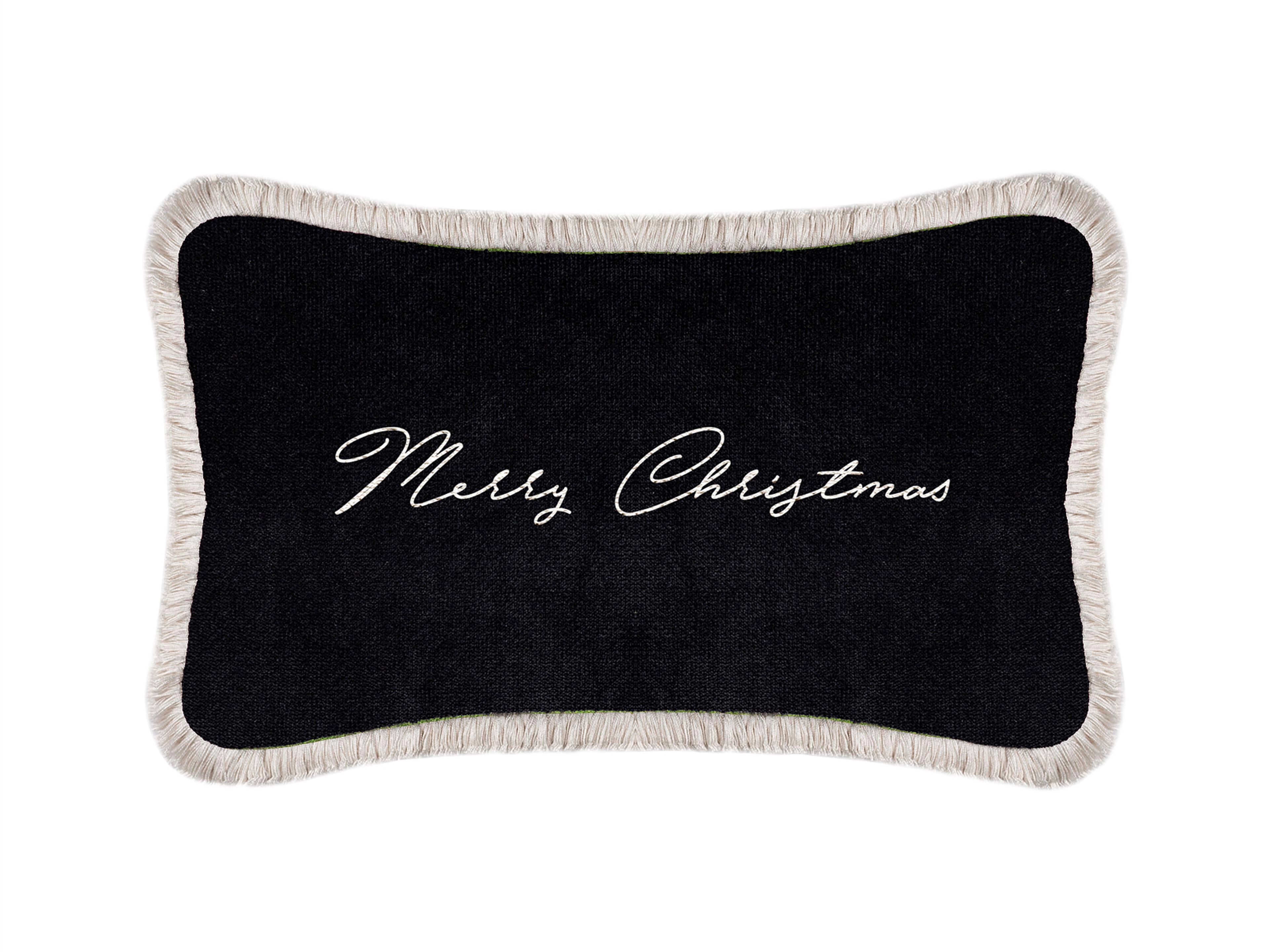 Прямоугольная бархатная подушка с надписью LO DECOR Рождественское настроение ARCH-00135141 - Вид №1