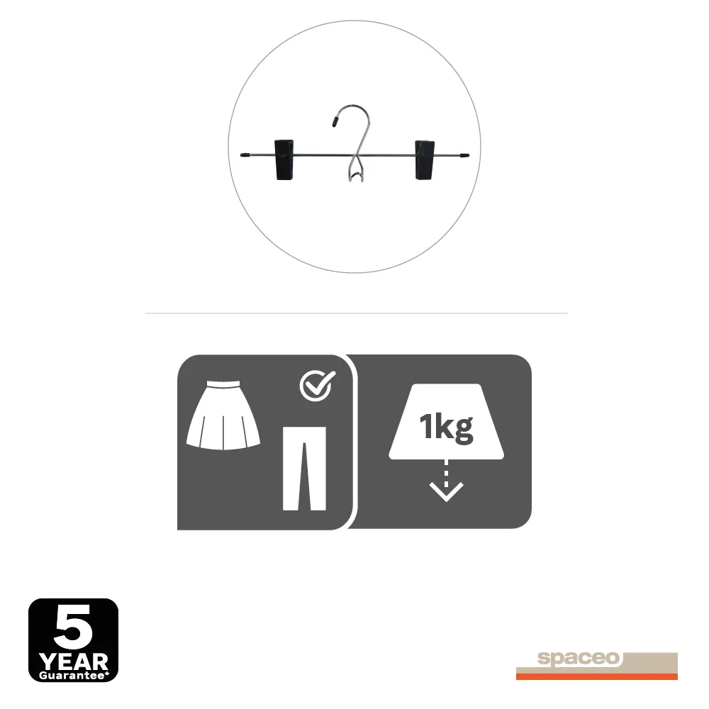 Вешалка-зажим Spaceo для брюк и юбок с крючком 82680675 Вешалка с зажимами STLM-0033933 - Вид №3