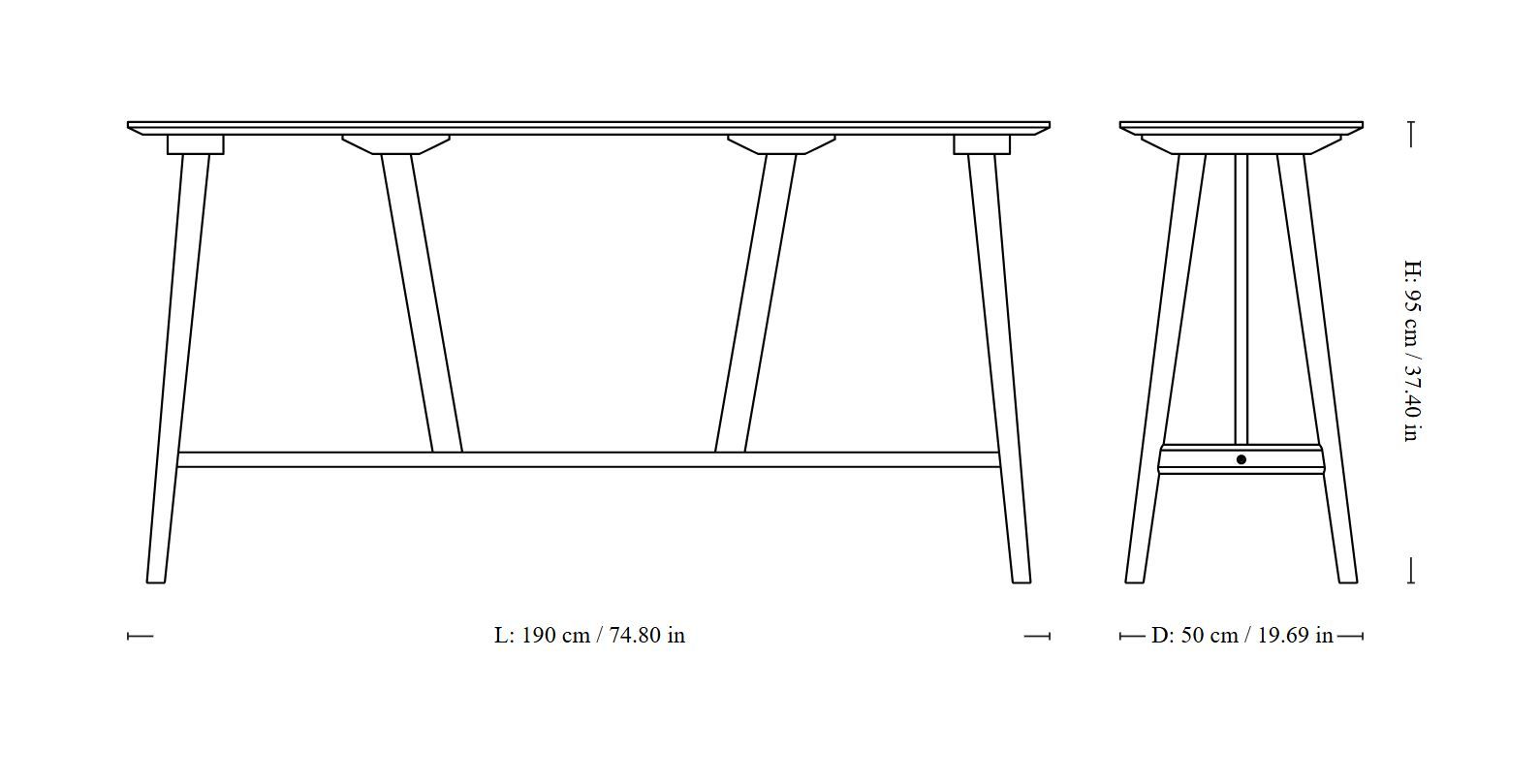 Высокий прямоугольный стол из массива дерева &Tradition In Between ARCH-00120755 - Вид №33