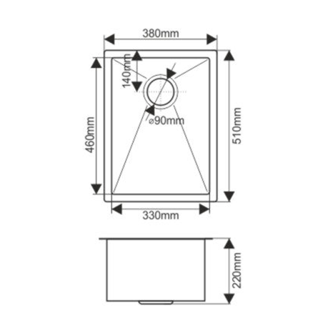 Мойка D5138HB MELANA ProfLine 1,2/220 ГРАФИТ врезная прямоугольная D5138HB D5138HB графит - Вид №3
