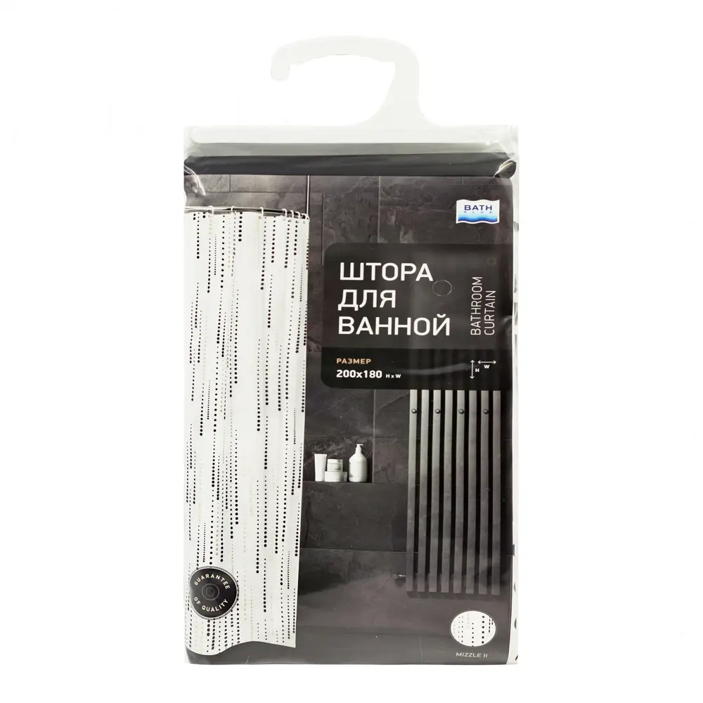 BATH PLUS Штора для душа Charme с геометрическим принтом 180x200 см 89380452 STLM-1577039 - Вид №5