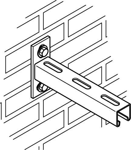 6603865 Монтажные профиля BIS RapidStrut® Консоли стеновые (BUP1000) монтаж к стене и полу WALRAVEN  - Вид №2
