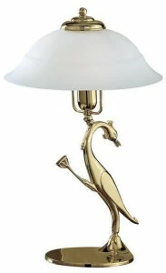 Possoni Illuminazione Настольная лампа из чистого золота со стеклом Heron 1752/lg