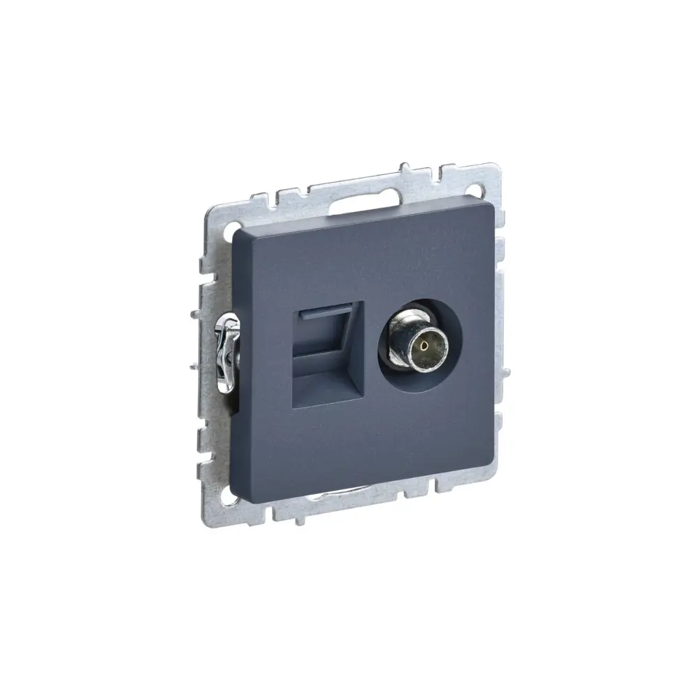 Розетка TV двойная встраиваемая IEK Brite РТВ/РК12-БрМ цвет маренго 89361853 STLM-2159314