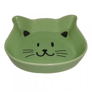 ПР0044103 Миска для животных Kitty зеленая керамическая 15,5х3см 220мл Foxie