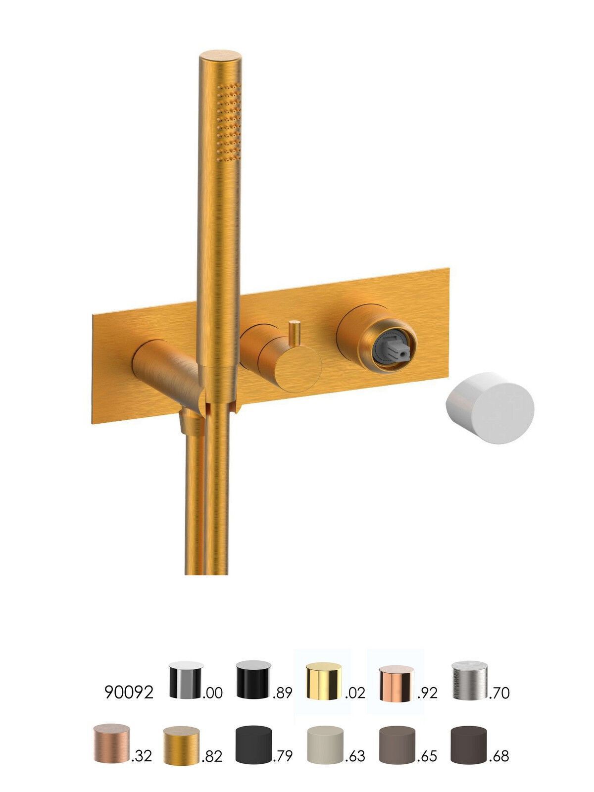 Однорычажный смеситель для ванны с 3 отверстиями и ручным душем Rubinetterie Frattini отдельная эстетика ARCH-00085349 - Вид №15