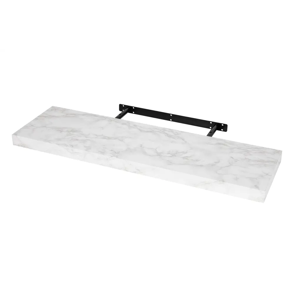 Настенная полка KONSENSA 80x23.5 см со скрытым креплением МДФ цвет светлый мрамор STLM-2186070 - Вид №6
